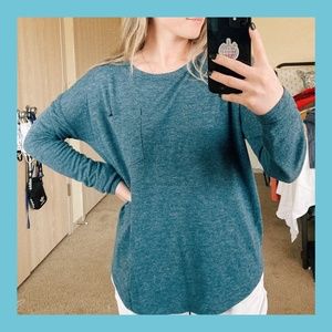 Casual Teal Long Sleeve Shirt